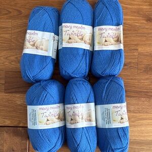 Mary Maxim Twinkle Acrylic Yarn - Bright Royal Blue - 6 Skeins